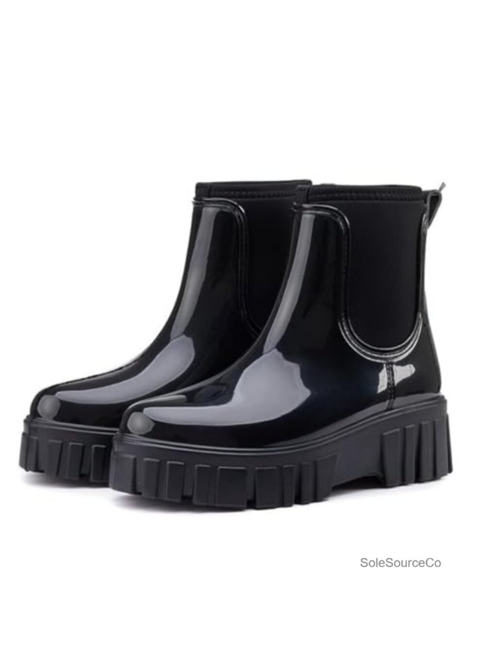 Waterproof Chelsea Rain Boots Ankle High Platform Rubber Outdoor Work
